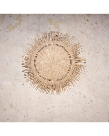Adorno de pared Sun Circles tejido en palma