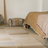Alfombra pequeña rectangular de algodón y lino multicolor, ideal para dormitorio, recibidor o rincón de lectura