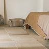 Alfombra pequeña rectangular de algodón y lino multicolor, ideal para dormitorio, recibidor o rincón de lectura