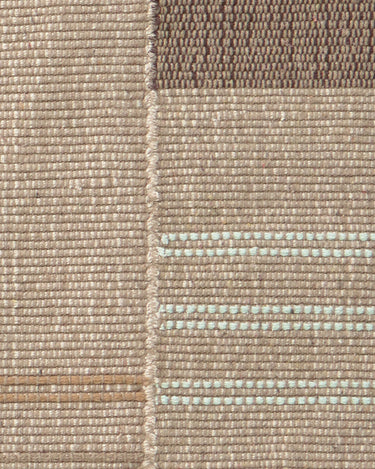Alfombra artesanal grande de algodón y lino multicolor de 200 × 300 cm para salón amplio