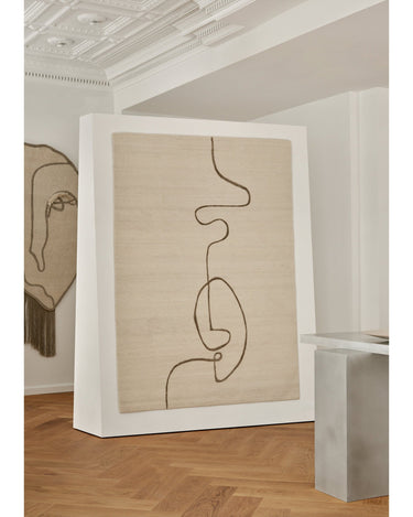 Alfombra artística Facial Maze en color ivory