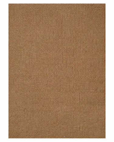 Tapis en laine terracotta à franges de Linie Design, détail de la surface tissée