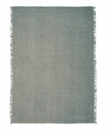 Alfombra Abyss Bliss de Linie Design, vista completa con flecos de lino