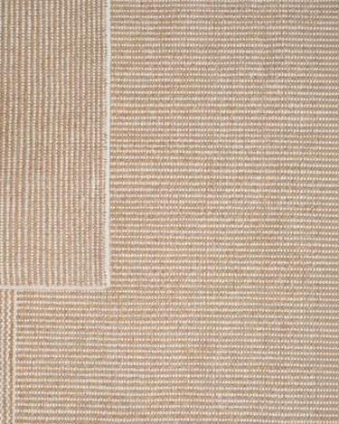 White wool and linen rug with a geometric weave by Linie Design, detail of woven wool and linen