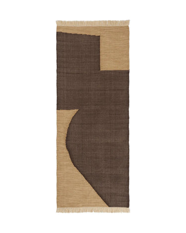 Alfombra de recibidor de PET reciclado Ferm Living tan chocolate