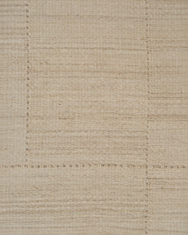 Cream jute rug with an open weave by Linie Design, close-up of the openwork lines