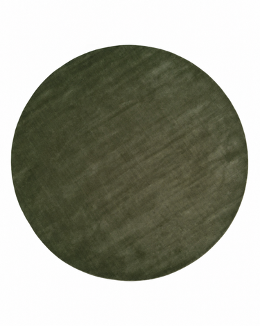 Alfombra Halo Cloud redonda de lana verde musgo de Linie Design