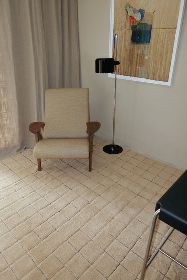 Alfombra lavable de lana ámbar de 170 × 240 cm para salón o comedor