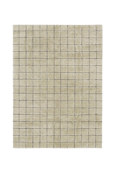 Alfombra lavable de lana arenisca de 170 × 240 cm para salón o comedor