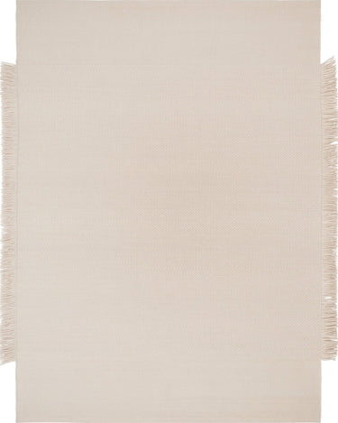 Alfombra de lana beige con camino silencioso en contraste de pelo Silent Path Linie Design