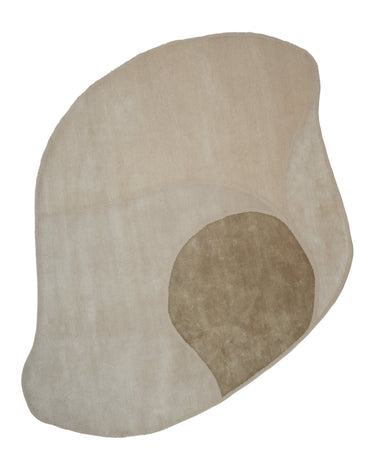 Alfombra de lana beige con forma irregular de banco de peces Shoal Dream Linie Design vista completa
