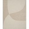 Alfombra de lana beige con relieve Split Plains de Linie Design, vista completa del dibujo curvo