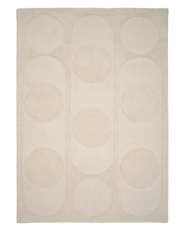 Alfombra de lana blanca en relieve Orb Alliance Linie Design vista completa