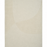 Alfombra de lana blanca con relieve Split Plains de Linie Design, vista completa del diseño en relieve