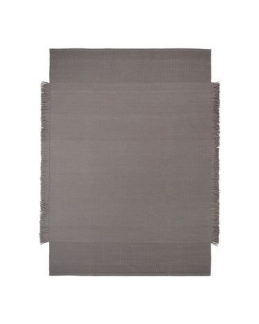 Alfombra de lana gris con camino silencioso en contraste de pelo Silent Path Linie Design
