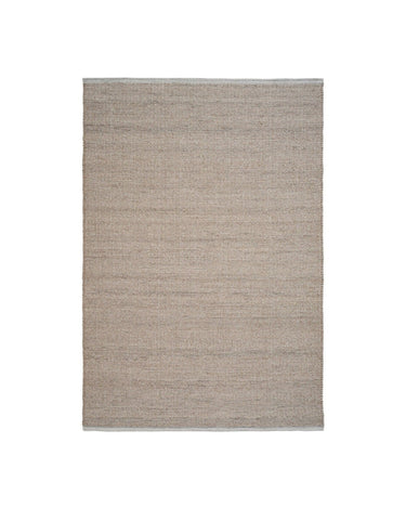 Alfombra de lana jaspeada tono tierra con mezcla de fibras Ash Melange Linie Design vista completa