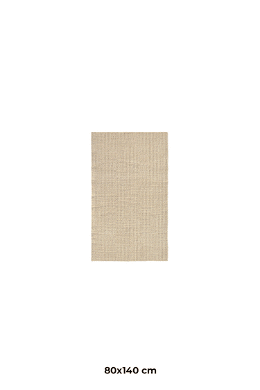 Alfombra de lana natural y concha con base antideslizante incluida