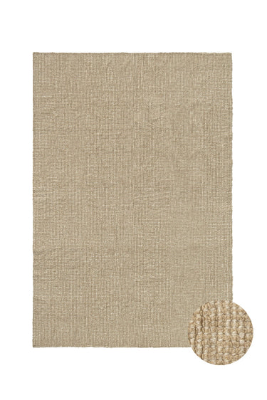 Alfombra lavable de lana natural y piedra de 80 × 140 cm, vista principal