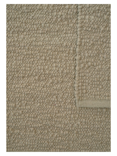 Alfombra de lana texturada Pebbled Poem de Linie Design, beige, esquina y ribete