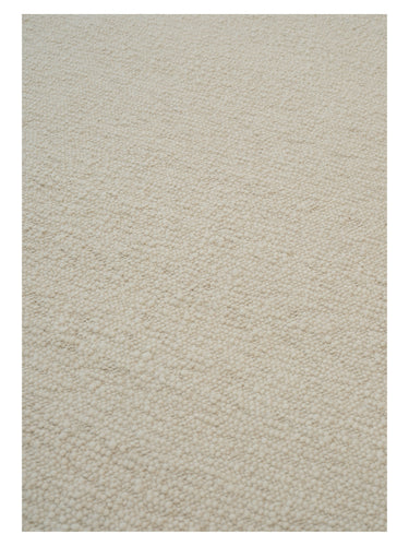 Alfombra de lana texturada Pebbled Poem de Linie Design, clara, vista de la superficie