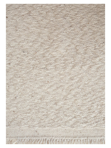 Alfombra de lana trenzada Blonde Maze de Linie Design, beige, borde y superficie tejidos