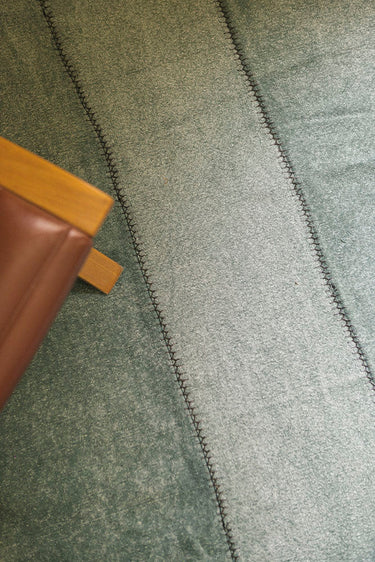 Alfombra lavable de algodón reciclado verde pato de 165 × 210 cm