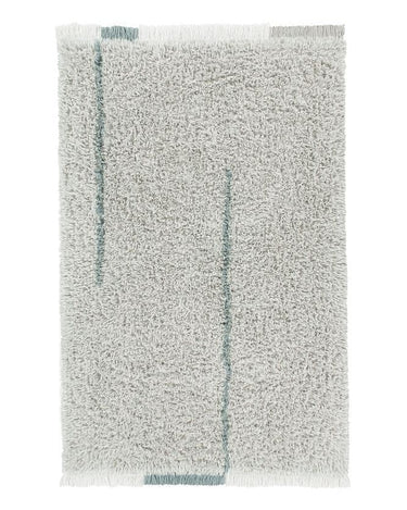 Alfombra lavable de lana gris de 170 × 240 cm