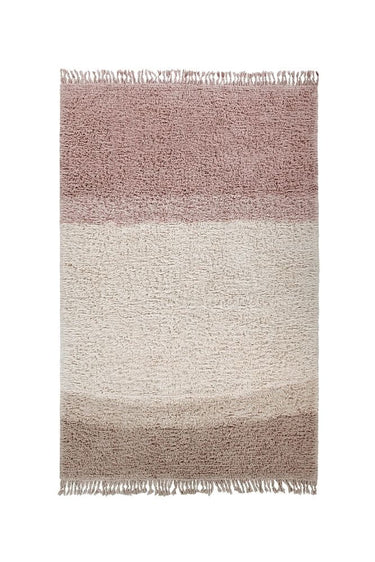 Alfombra lavable de lana multicolor de 140 × 200 cm