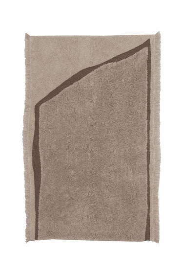 Alfombra lavable de lana taupe de 140 × 200 cm