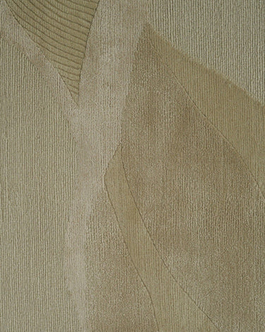 Detalle de la alfombra amarilla de lana y seda Mythical Cone