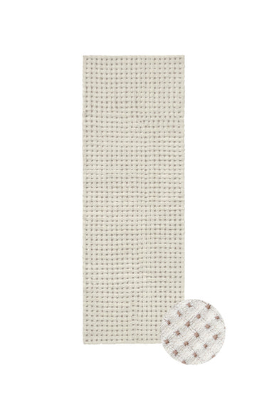 Alfombra rectangular de lana natural de 80 × 230 cm para pasillo o recibidor