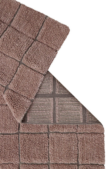 Textura de lana de la alfombra de pasillo geométrica rosa cuarzo