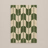 Alfombra de algodón beige y verde oliva con relieve de Broste Copenhagen