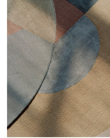 Alfombra redonda de lana bicolor Seraphic Sun Linie Design tono claro