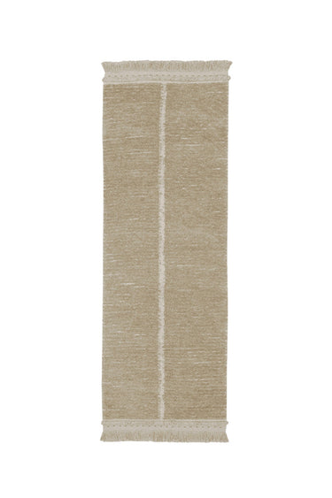 Alfombra runner de algodón verde salvia vista completa para pasillo, recibidor o dormitorio