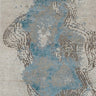 Alfombra pasillera de lana y seda azul aqua Immersed Myth