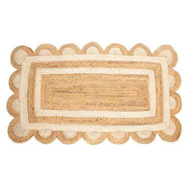 Alfombra yute natural borde decorativo reforzado 70x120 Decor Go