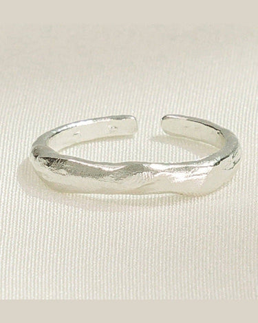 Anillo de acero inoxidable bañado en plata Agapée