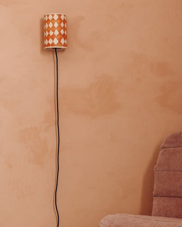 Aplique de pared decorativo con pantalla estampada rombos Le Monde Sauvage