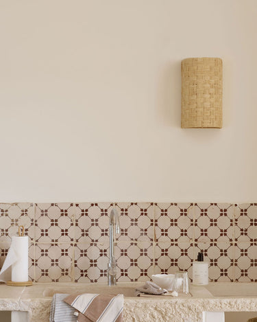 Natural raffia wall light by Tine K Home