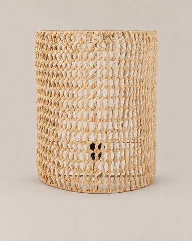 Aplique de pared de sisal natural de Bazar Bizar, vista principal del trenzado abierto