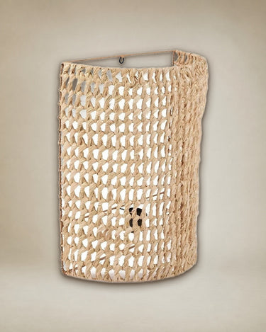 Natural sisal wall light by Bazar Bizar, side view