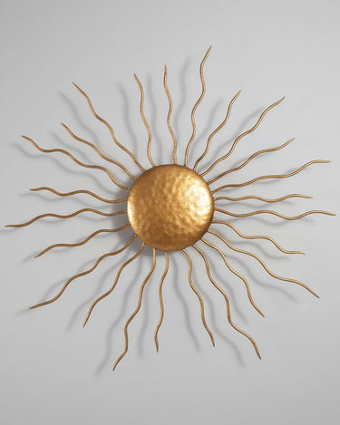 Aplique de Pared Vintage Sol Metálico Dorado, 57cm, Iluminación Decorativa Estilo Retro