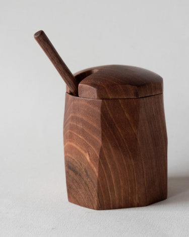 Azucarero de nogal con cuchara