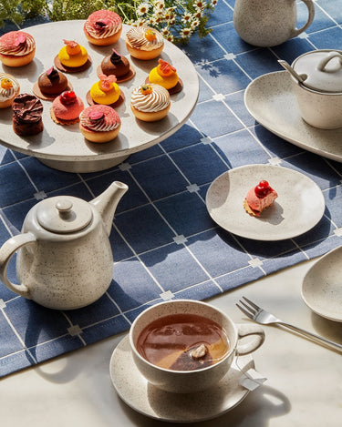 Sand Stoneware Sugar Bowl with Reactive Glaze by Broste Copenhagen, lifestyle view