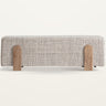 Banco de pie de cama de lana beige madera de mango de Vical