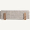 Banco de pie de cama de lana beige madera de mango de Vical