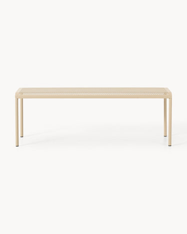 Banco beige completo en vista frontal.
