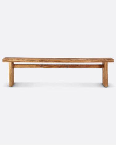 Banco RAIL de teca reciclada 180 × 25 × 44 cm — detalle 2