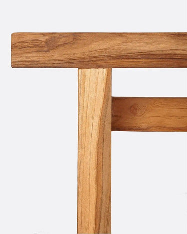 Banco RAIL de teca reciclada 180 × 25 × 44 cm — detalle 5